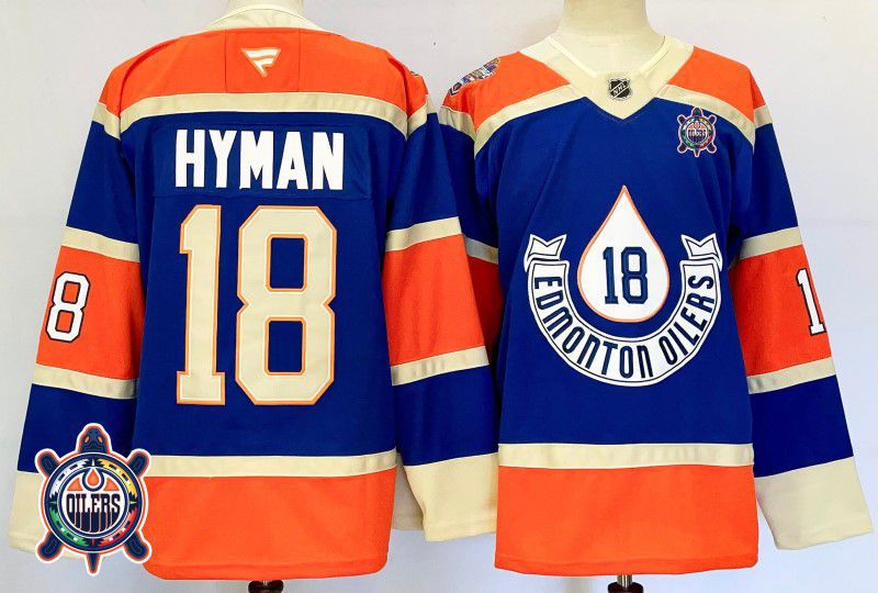 Men Edmonton Oilers #18 Hyman Blue Fanatics 2025 NHL Jersey style 6->edmonton oilers->NHL Jersey